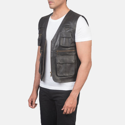 Safari Brown Leather Vest Avanzar Leather