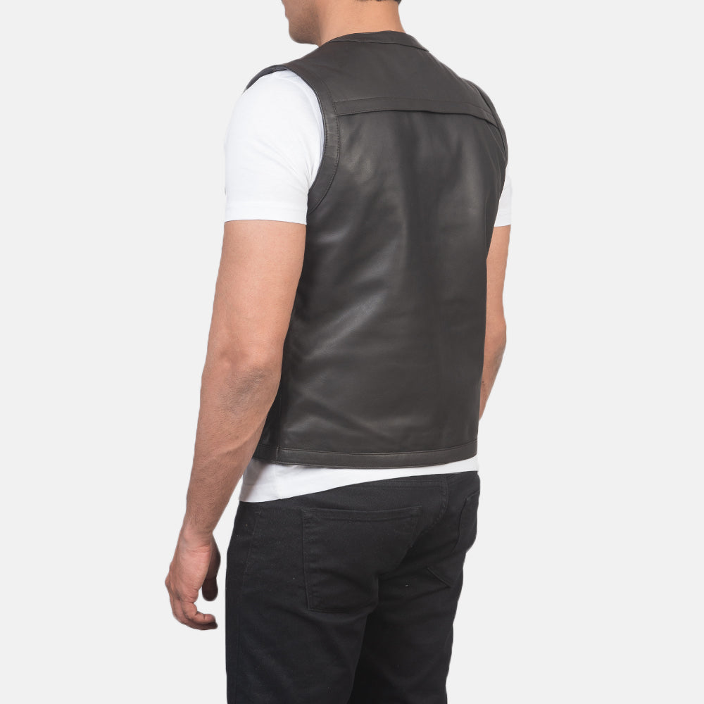 Safari Brown Leather Vest Avanzar Leather