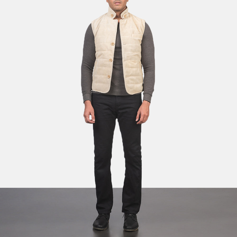 Tony Off-White Suede Vest Avanzar Leather