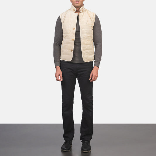 Tony Off-White Suede Vest Avanzar Leather