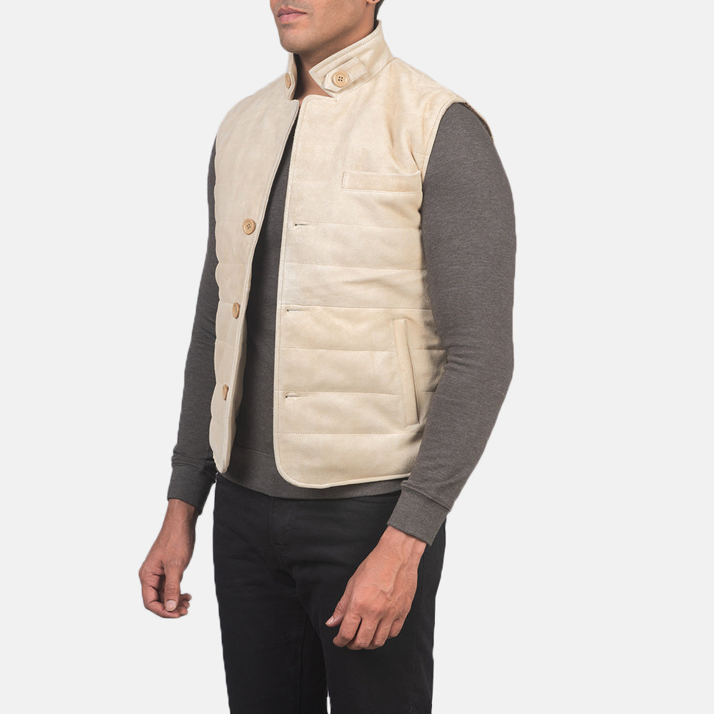 Tony Off-White Suede Vest Avanzar Leather