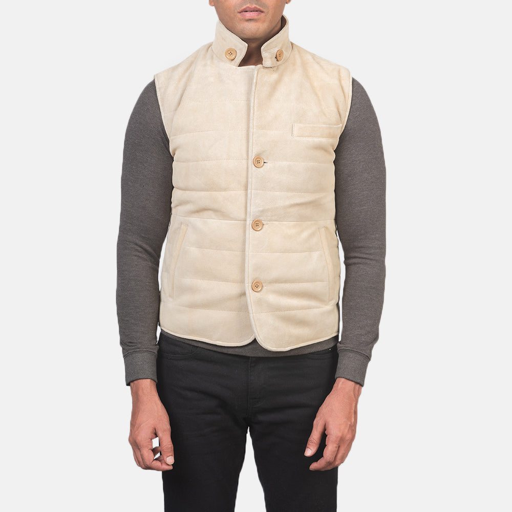 Tony Off-White Suede Vest Avanzar Leather