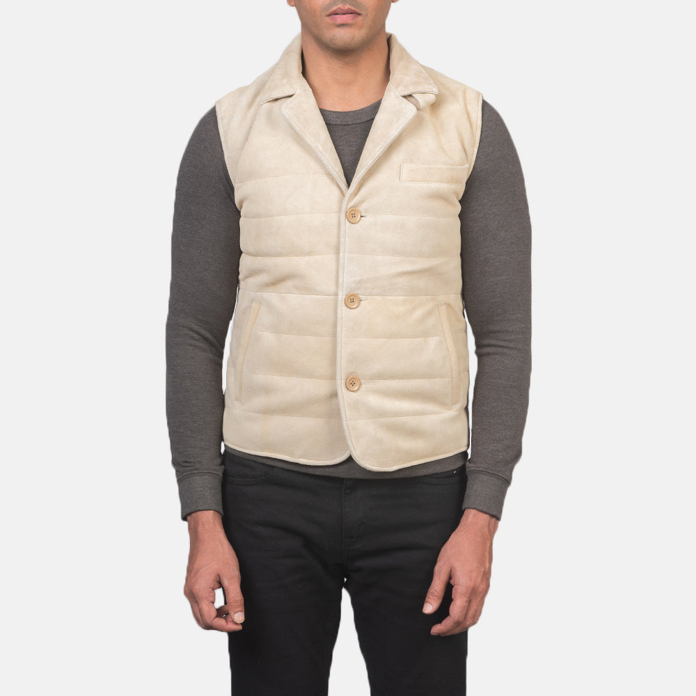 Tony Off-White Suede Vest Avanzar Leather