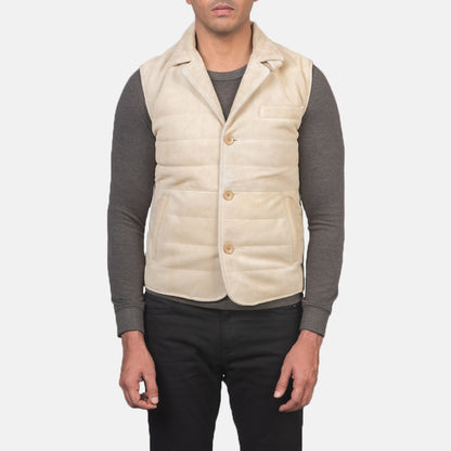 Tony Off-White Suede Vest Avanzar Leather