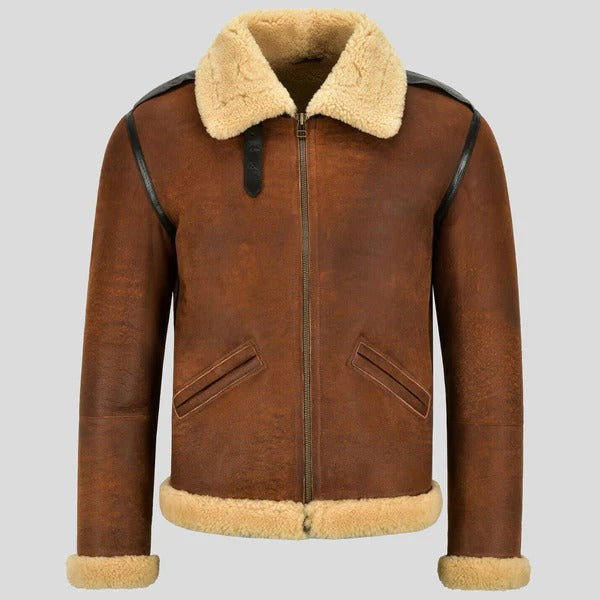 Men’s B-6 Shearling Leather Bomber Jacket