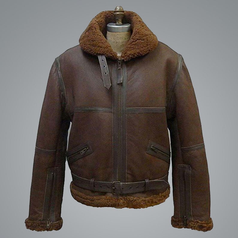 Men’s B3 Aviator RAF Shearling Flight Bomber Jacket