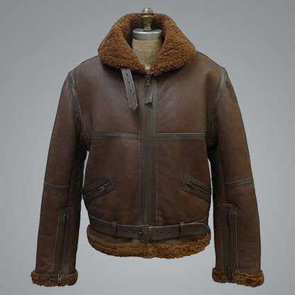 Men’s B3 Aviator RAF Shearling Flight Bomber Jacket