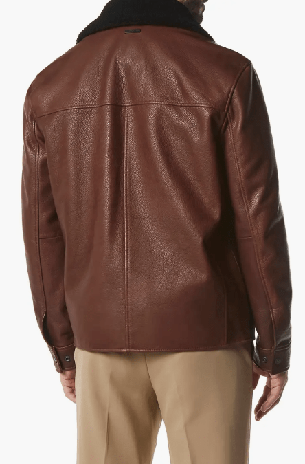 Men's Dark Brown Shearling Leather Jacket