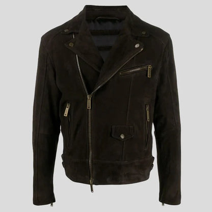 Men’s Black Suede Leather Biker Jacket – Bold & Edgy Avanzar Leather