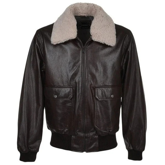 Men's Bomber Leather Flight Jacket Avanzar Leather Exclusive