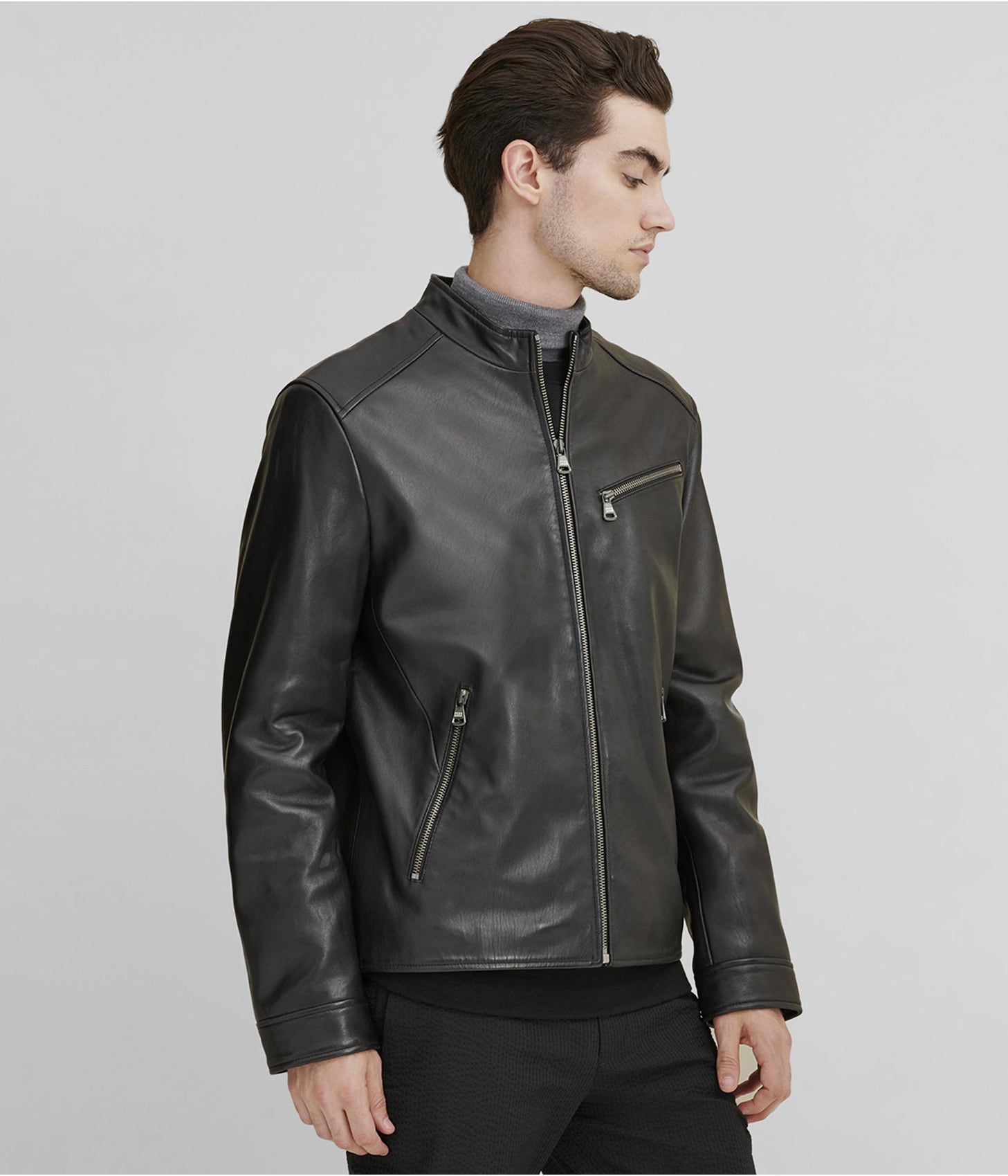 Men's Classic Black Leather Jacket