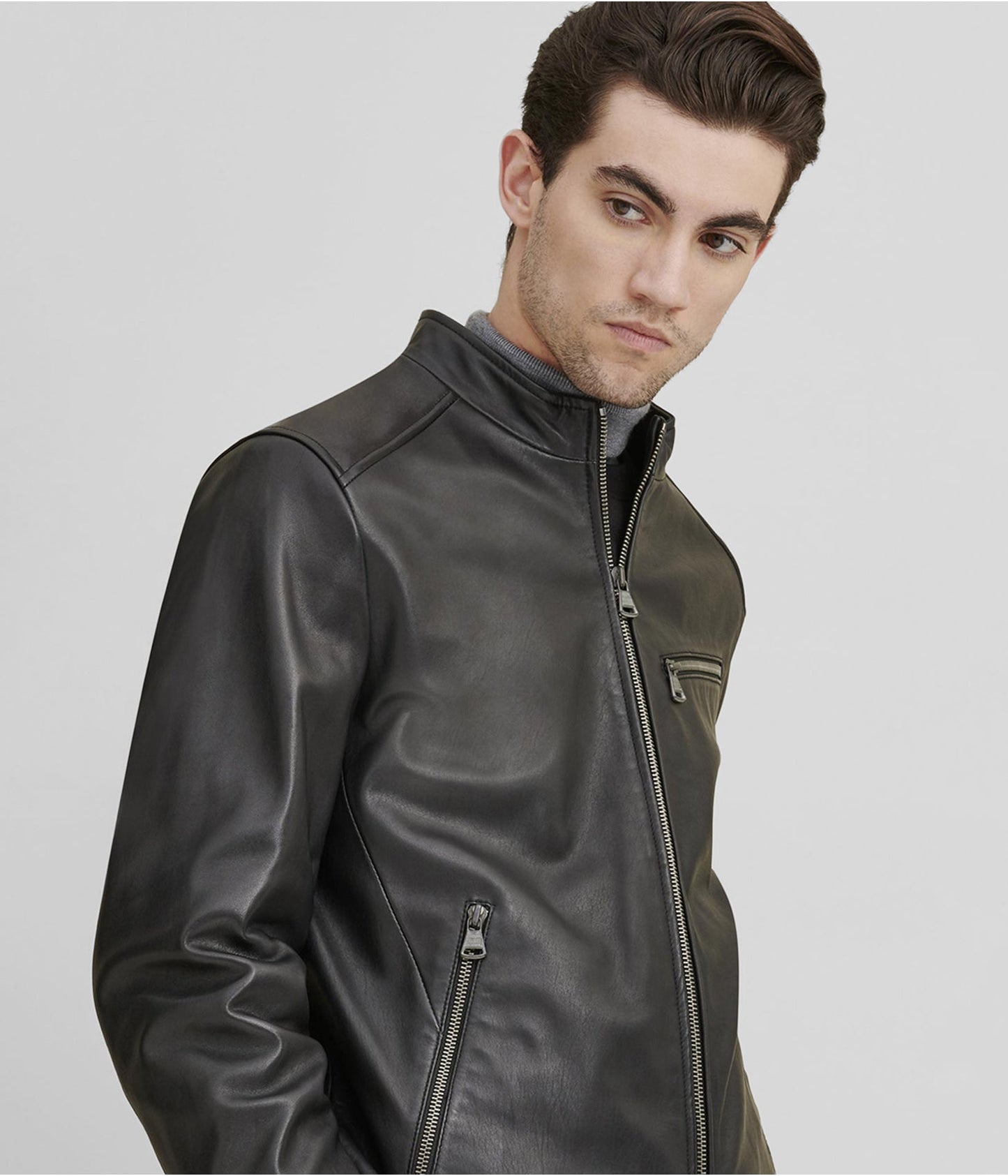 Men's Classic Black Leather Jacket