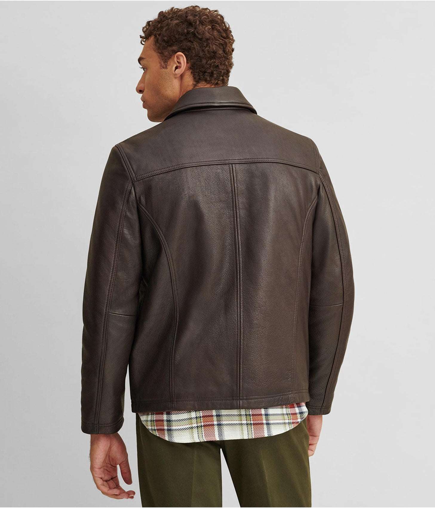 Classic Men's Dark Brown Leather Jacket by Avanzar