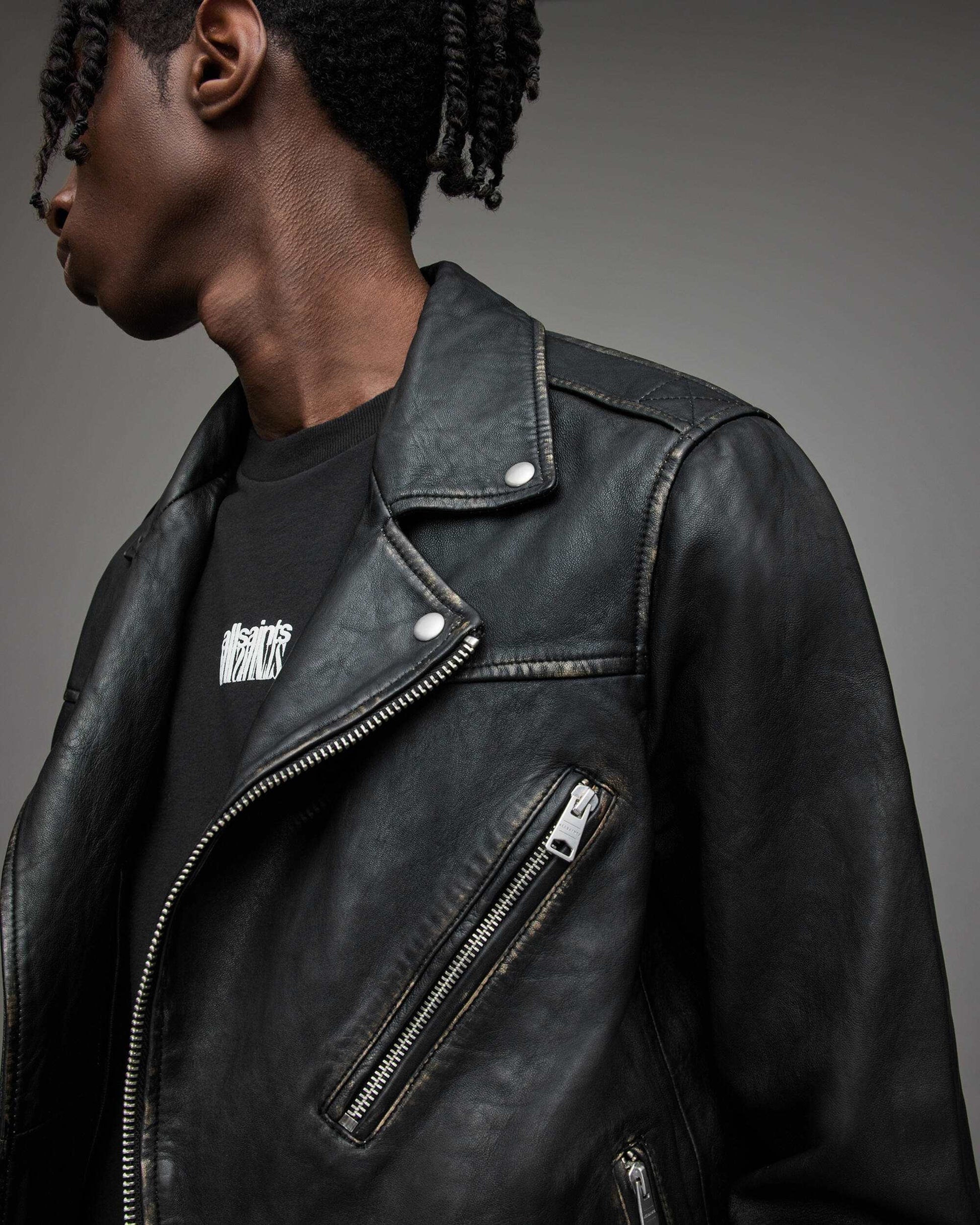  Men's Black Leather Biker Jacket with Removable Hood - Versatile Urban Style