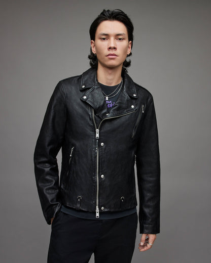 Men's Black Vintage Biker Jacket