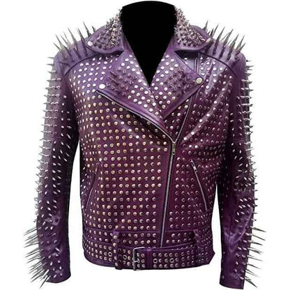 Men’s Studded Rocker Biker Leather Jacket – Avanzar Leather