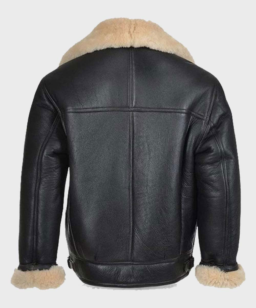 Men's B3 Black Shearling Leather Jacket