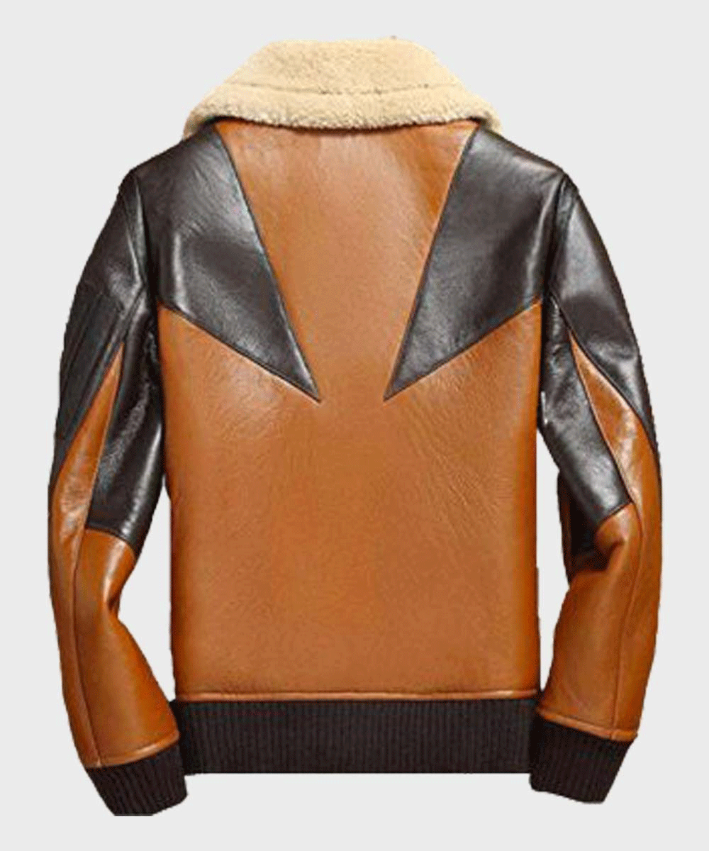 Men's Shearling Sheepskin Bomber Leather Jacket