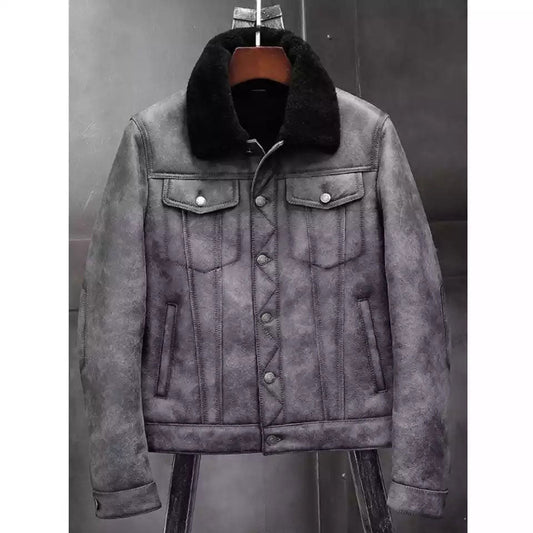 Men's Sheepskin Shearling B3 Flight Bomber Jacket