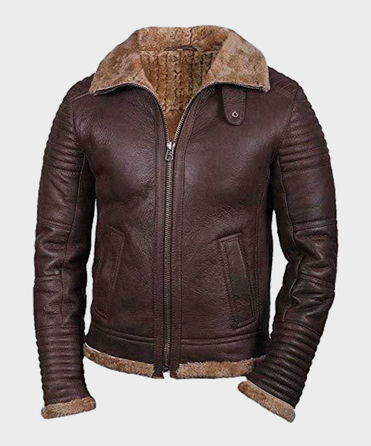 Men's Sheepskin Shearling Brown Jacket