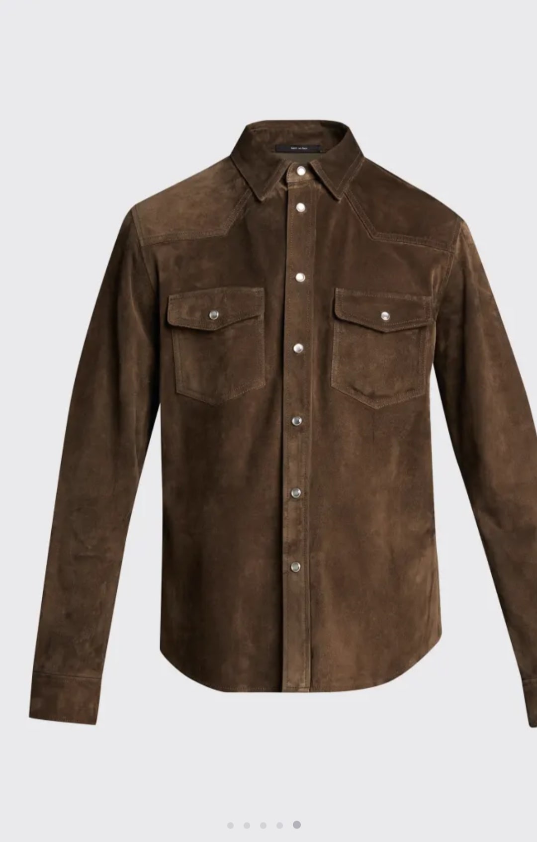 Men's Chocolate Brown Suede Leather Shirt