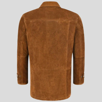 Men’s Tan Classic Suede Leather Car Coat – Elegant & Timeles Avanzar Leather