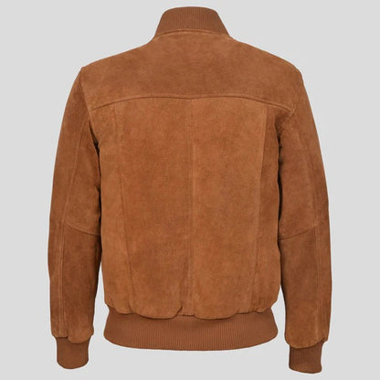 Men’s Tan Plain Suede Classic Biker Style Leather Jacket – Bold & Timeless Avanzar Leather