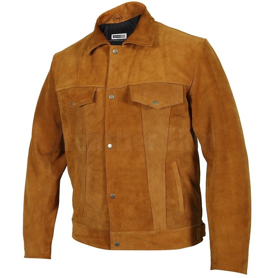 Men’s Tan Suede Genuine Leather Jacket - Classic Style