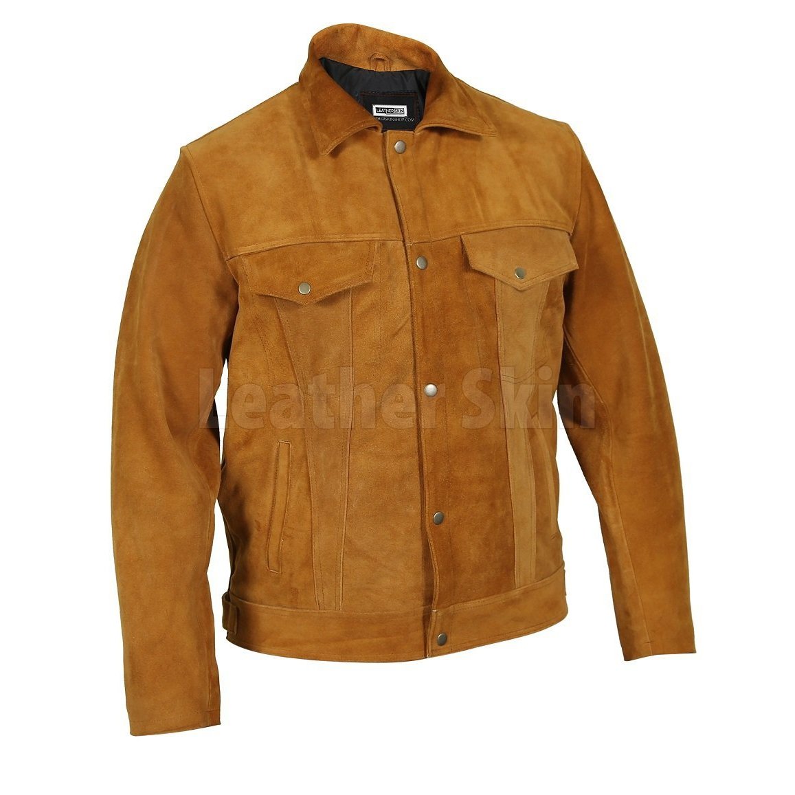 Men’s Tan Suede Genuine Leather Jacket - Classic Style