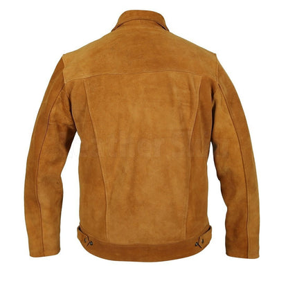 Men’s Tan Suede Genuine Leather Jacket - Classic Style