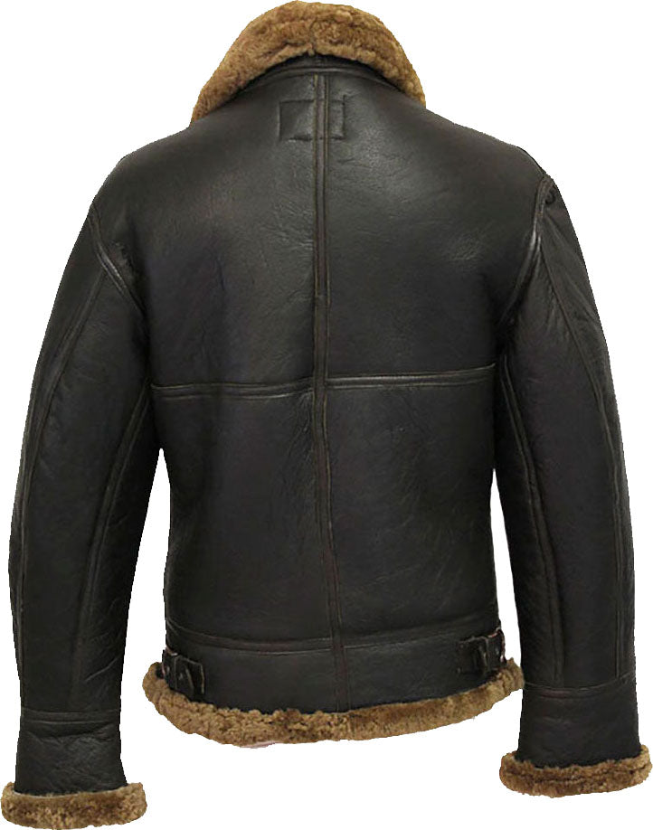 Men's Winter Aviator B3 Leather Jacket with Fur by Avanzar