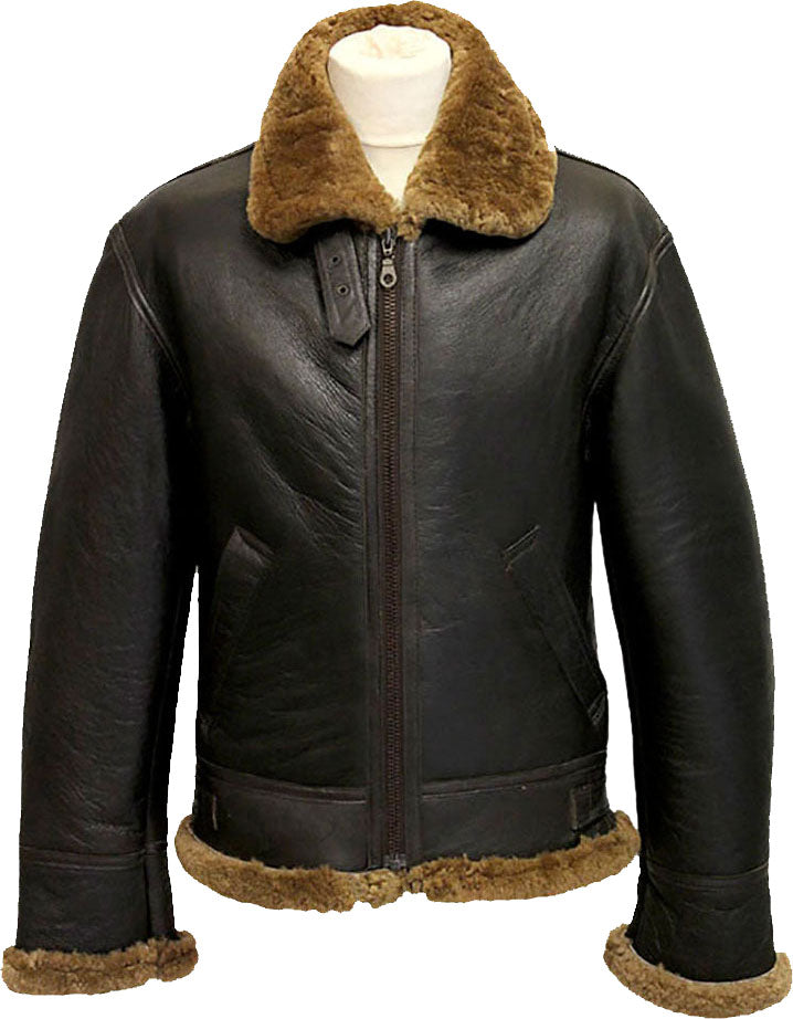 Men's Winter Aviator B3 Leather Jacket with Fur by Avanzar