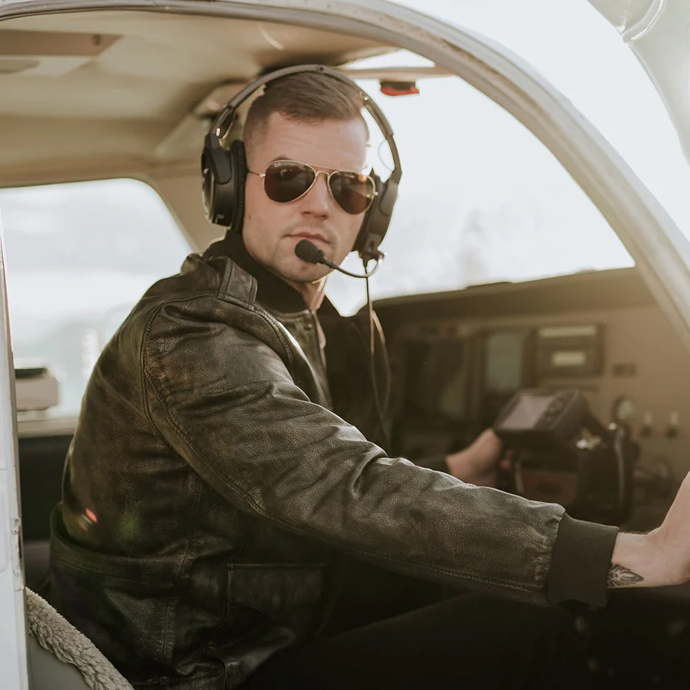 Men’s B3 Pilot Black Sheepskin Flying Leather Bomber Jacket - Bold & Durable