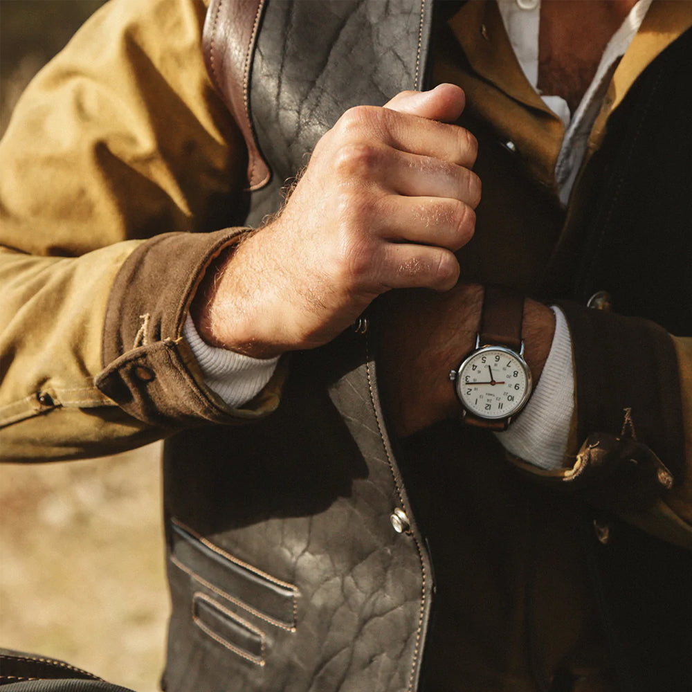 Men’s Multi-Color Brown Buffalo Leather Vest