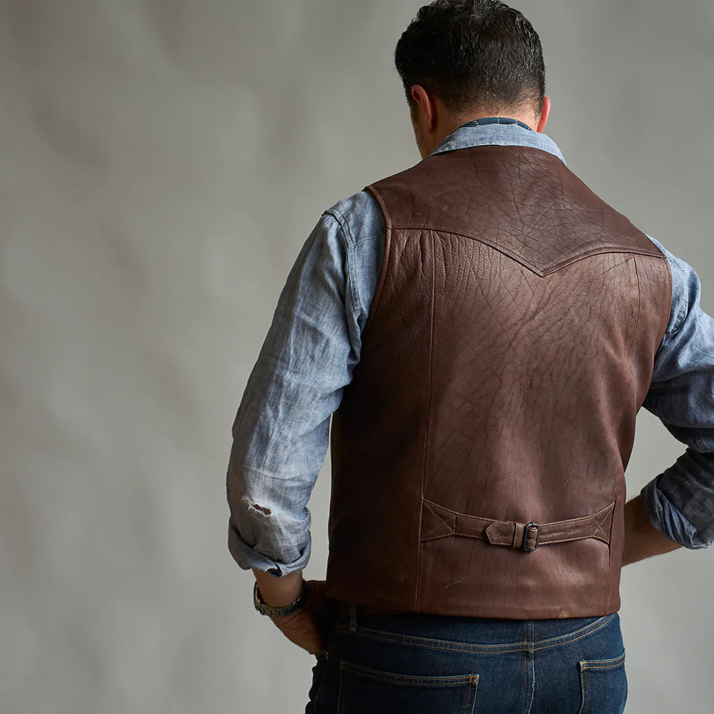 Men’s Western Style Brown Leather Vest