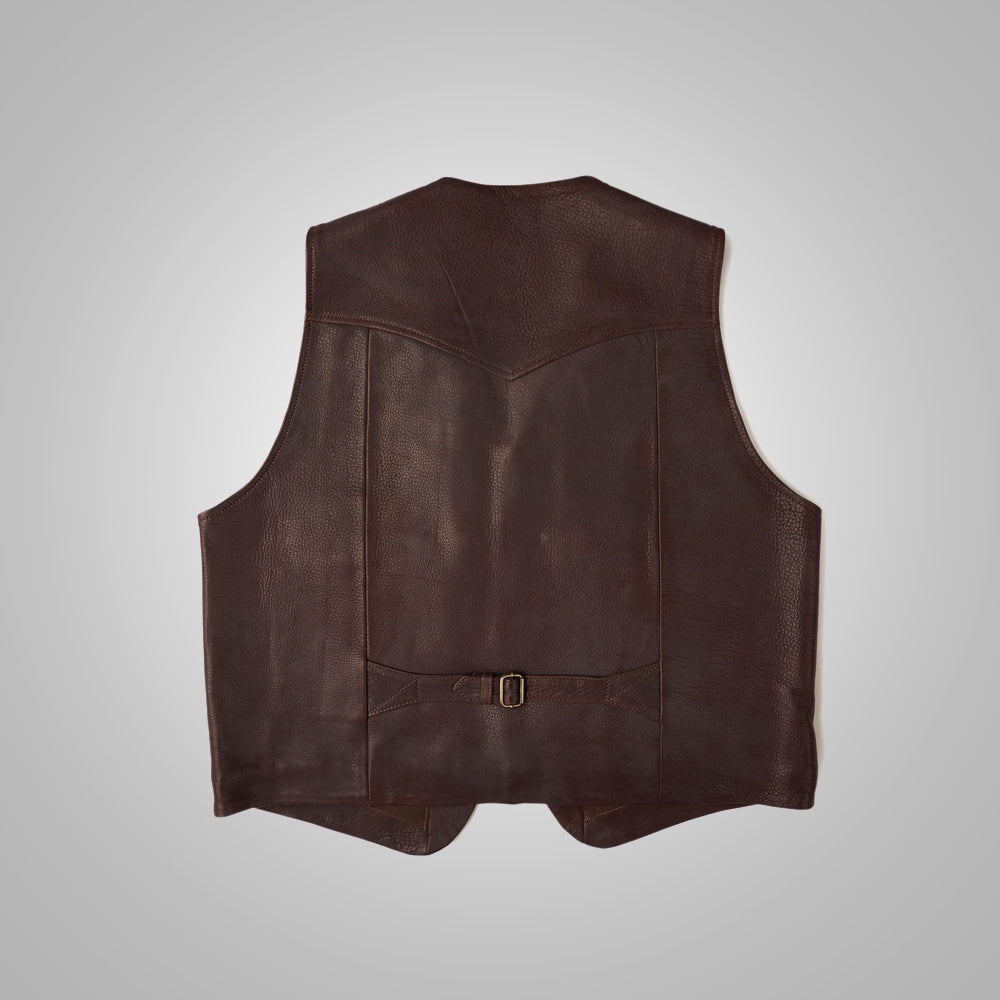 Men’s Western Style Brown Leather Vest