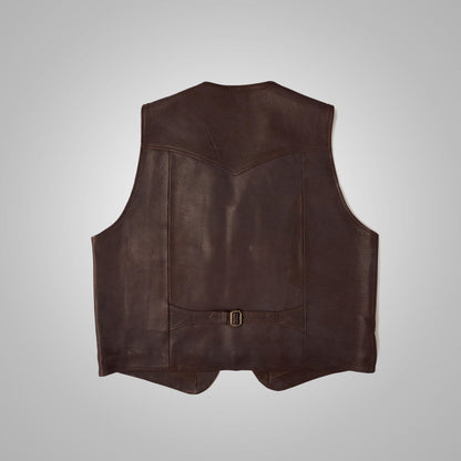 Men’s Western Style Brown Leather Vest