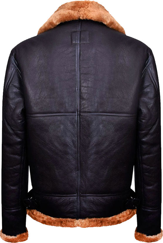 New Men's Aviator Bomber Leather Jacket with Fur by Avanzar