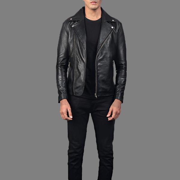 Noah Black Leather Biker Jacket