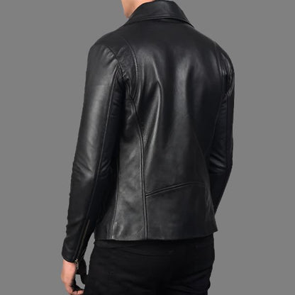 Noah Black Leather Biker Jacket