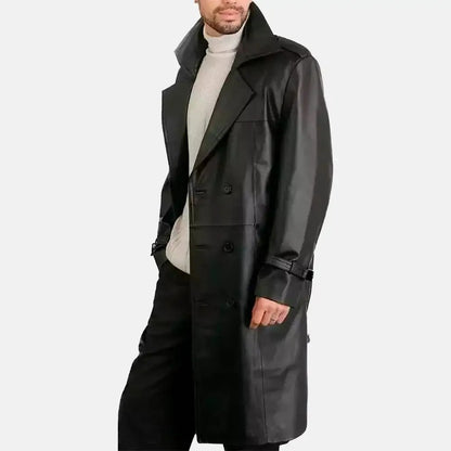 Pioneer Path Double Breasted Men's Duster Coat Rugged Style with Timeless Appeal