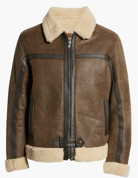 Men's Brown Sheepskin Leather Jacket