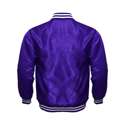 Avanzar All-Purple Satin Varsity Jacket