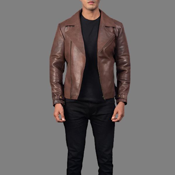 Raiden Brown Leather Biker Jacket - Rugged and Stylish