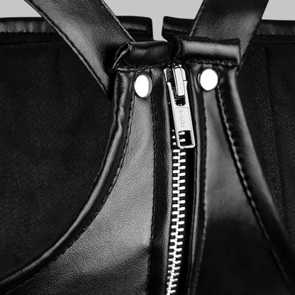 Real Leather Halter Corset Top Gothic Halloween Steampunk