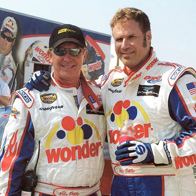 Ricky Bobby Wonder White Racing Leather Jacket - Avanzar Leather