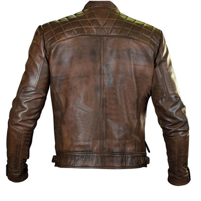 Roan Distressed Brown Moto Leather Jacket Vintage Biker Vibes