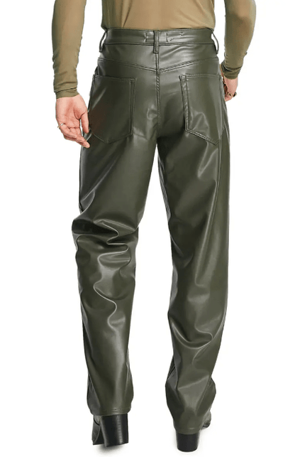  Men's Khaki Leather Pants