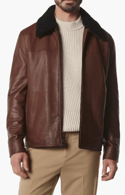 Men's Dark Brown Shearling Leather Jacket