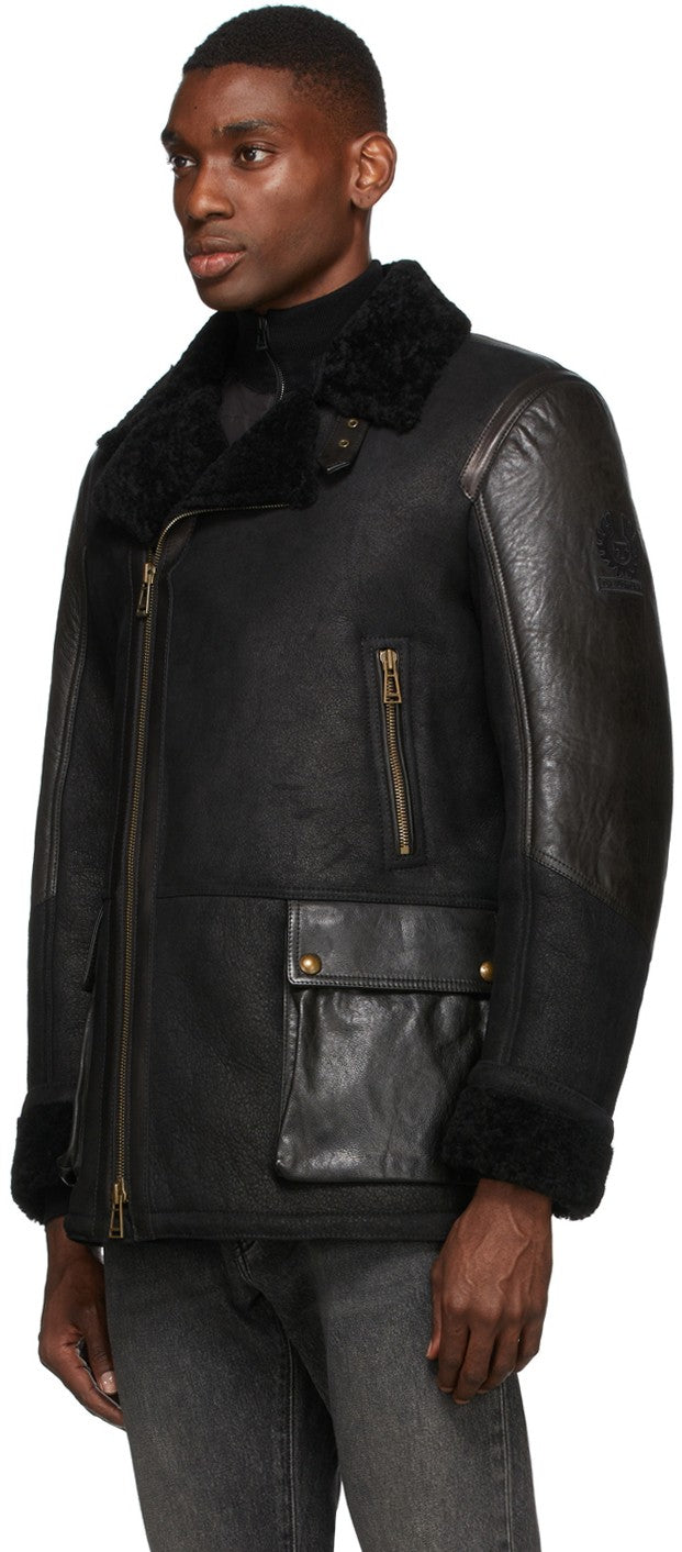 Men's Black Sheepskin Leather Jacket